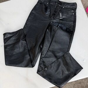 Express Shiny Black Women's Flare Jeans